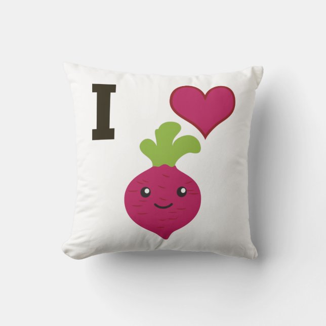 Coussin I Heart Beets (Recto)