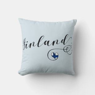 Coussin I Heart Finland, drapeau finlandais