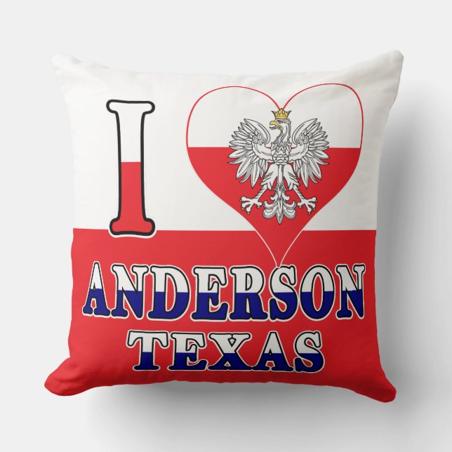 Coussin I Heart Love Anderson Texas (Recto)
