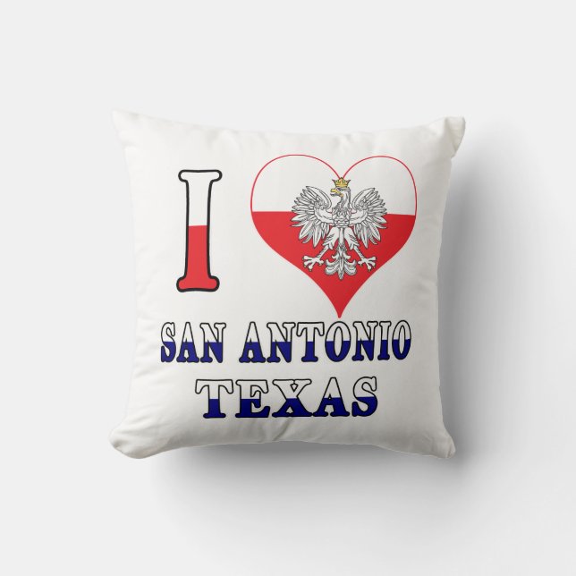Coussin I Heart Love San Antonio Texas (Recto)