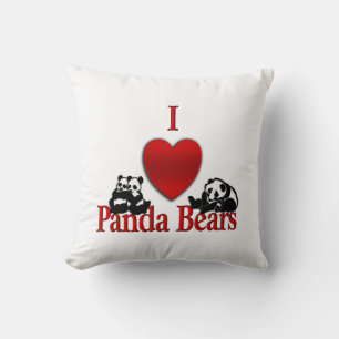 Coussin I Heart Panda Bears