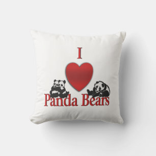 Coussin I Heart Panda Bears