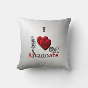Coussin I Heart Savannah Chat Argent