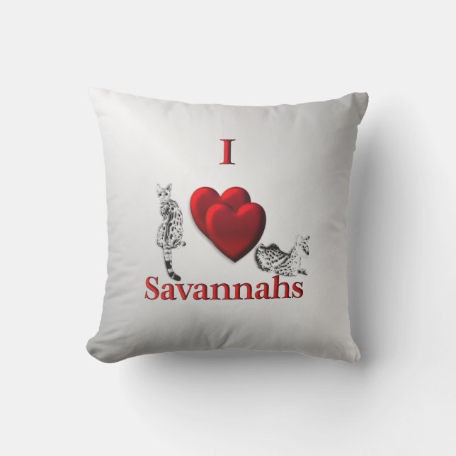 Coussin I Heart Savannah Chat Argent (Recto)