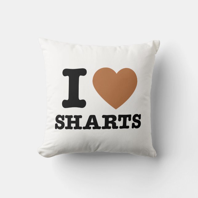 Coussin I Heart Sharts Funny Graphic (Recto)