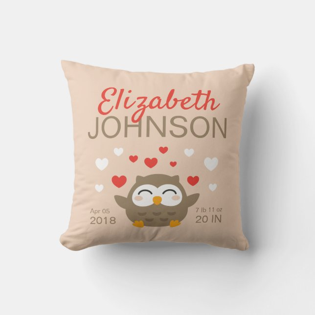 Coussin I hibou vous illustration (Recto)