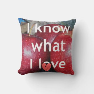 Coussin "I Know What I Love" - Design à thème Apple