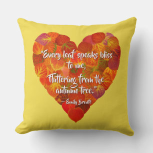 Coussin I Love Automne—Rouge Aspen Leaf Heart 1, Citation