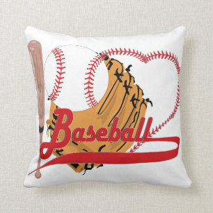 Coussin I Love Baseball - Ball, Bat, Gant De Baseball