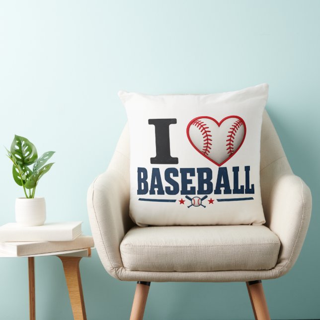 Coussin I Love Baseball Personalized Baseball Room Decor D (Chaise)