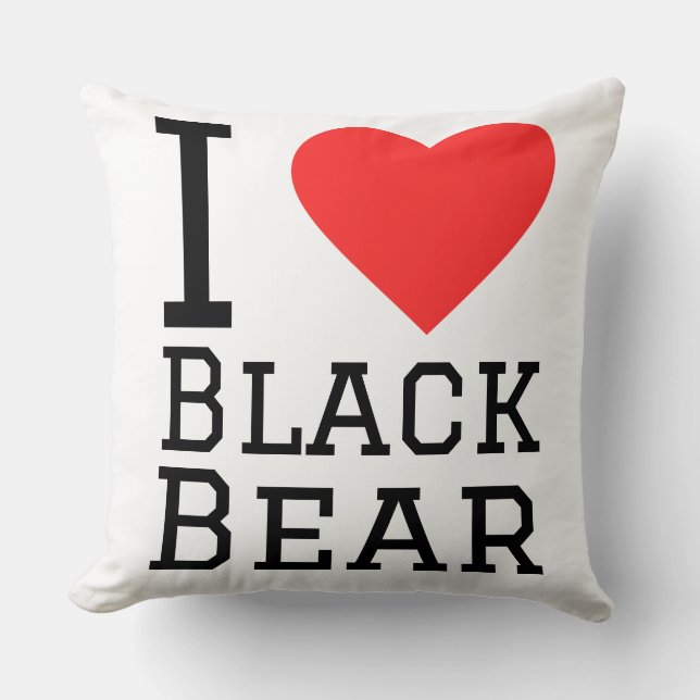 Coussin I love black bear (Recto)