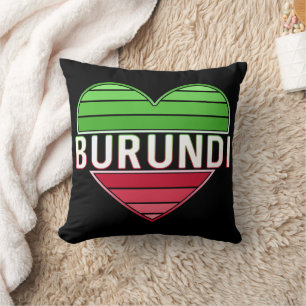 Coussin I Love Burundi, Coeur Burundais