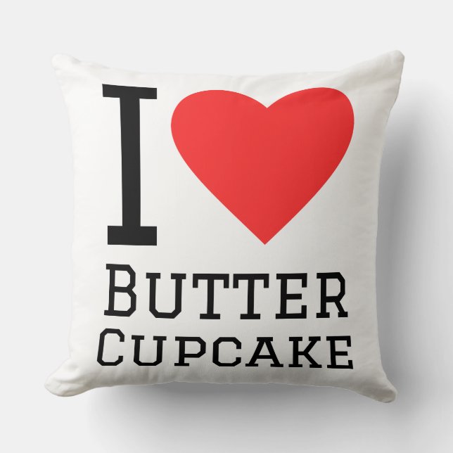 Coussin I love butter cupcake  (Recto)