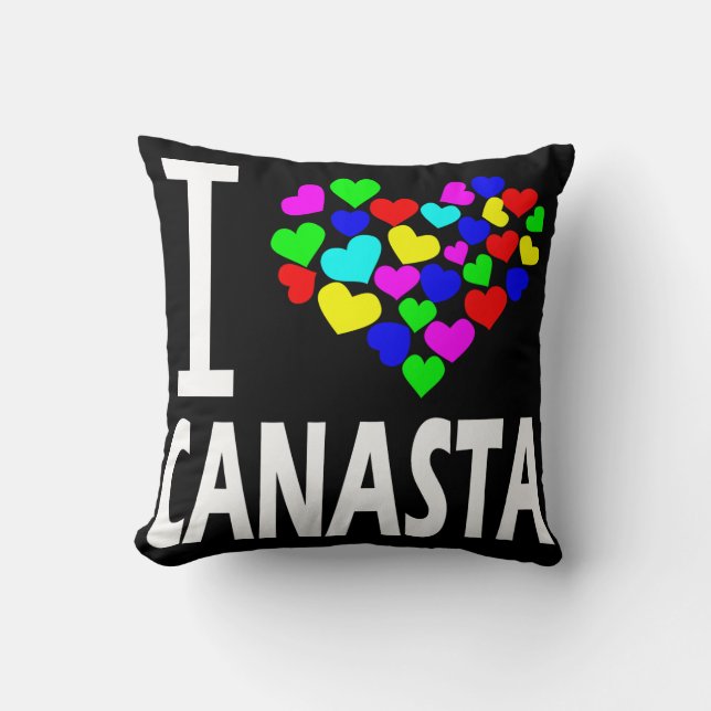 Coussin i love canasta card game rummy hearts venin idea (Recto)