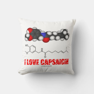 Coussin I Love Capsaicin Chili Pepper Chemical Molecule