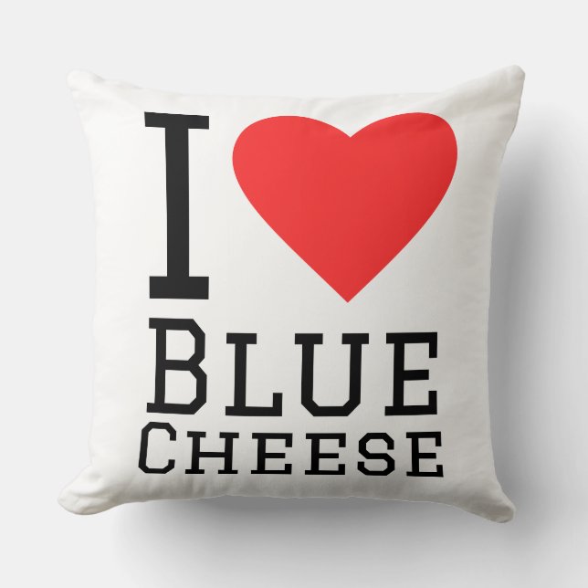 Coussin I love cheese blue (Recto)