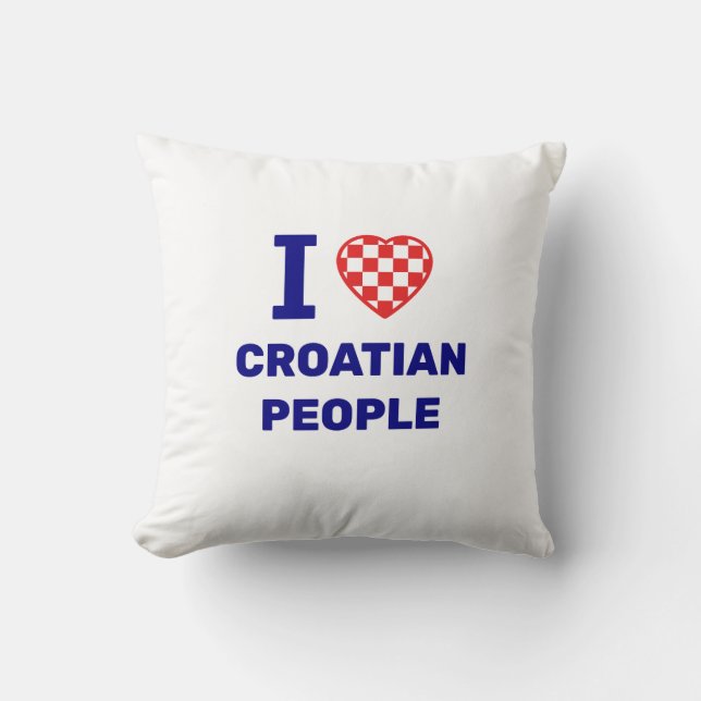 Coussin I Love Croatian People (Recto)