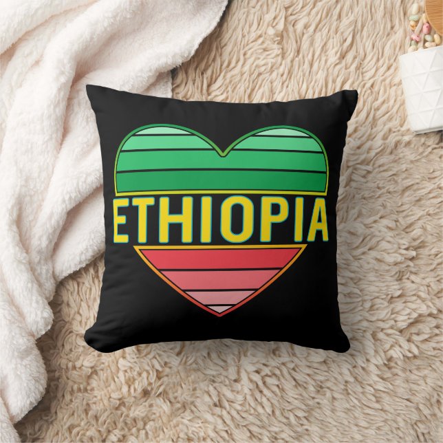 Coussin I Love Ethiopia, Ethiopian Heart (Couverture)