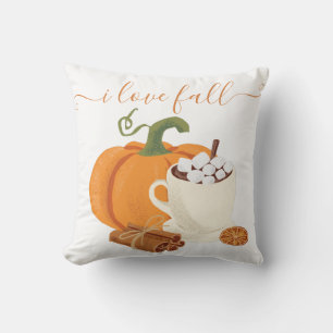 Coussin I Love Fall Citrouille latter Pays Thanksgiving