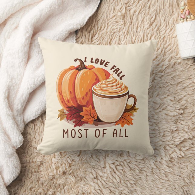 Coussin I Love Fall Most Of All - Latte & Autumn Vibes (Couverture)