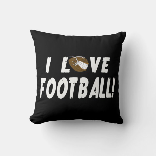 Coussin I Love Football Pour Hommes Femmes Football Sport  (Recto)