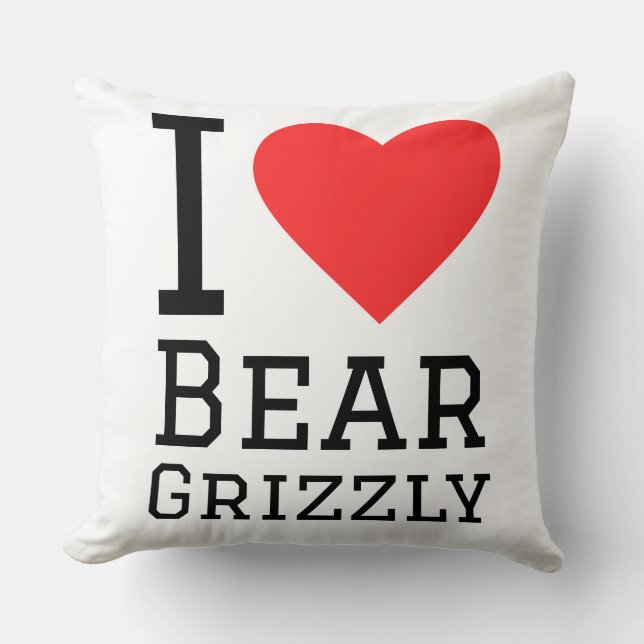Coussin I love grizzly bear (Recto)