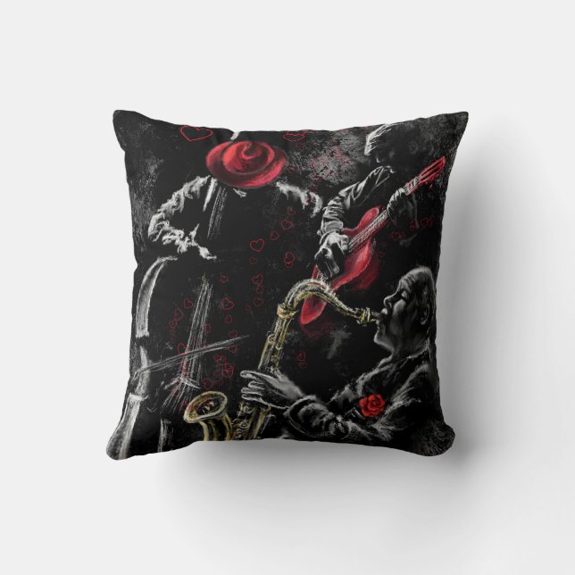 Coussin I Love Jazz Music Jazz Pillow (Verso)