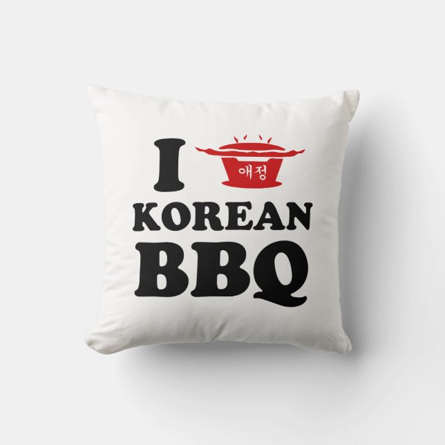 Coussin I Love Korean BBQ (고 기 구 이) (Recto)