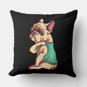 Coussin I Love Maman Tattoo Lover Funny French Bulldog