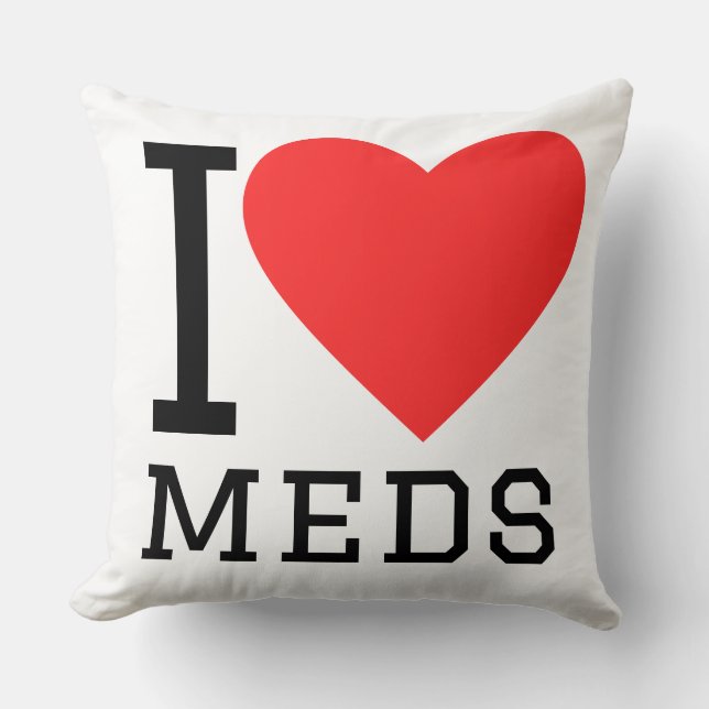 Coussin I love meds (Recto)