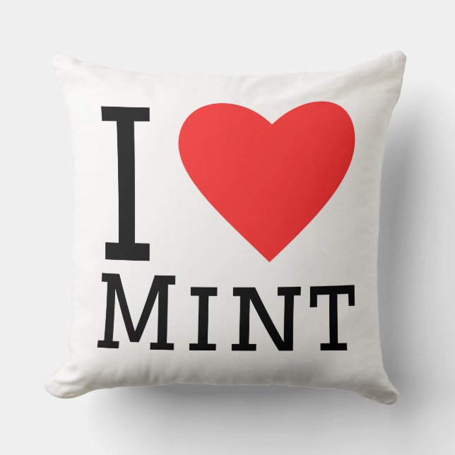 Coussin I love mint (Recto)