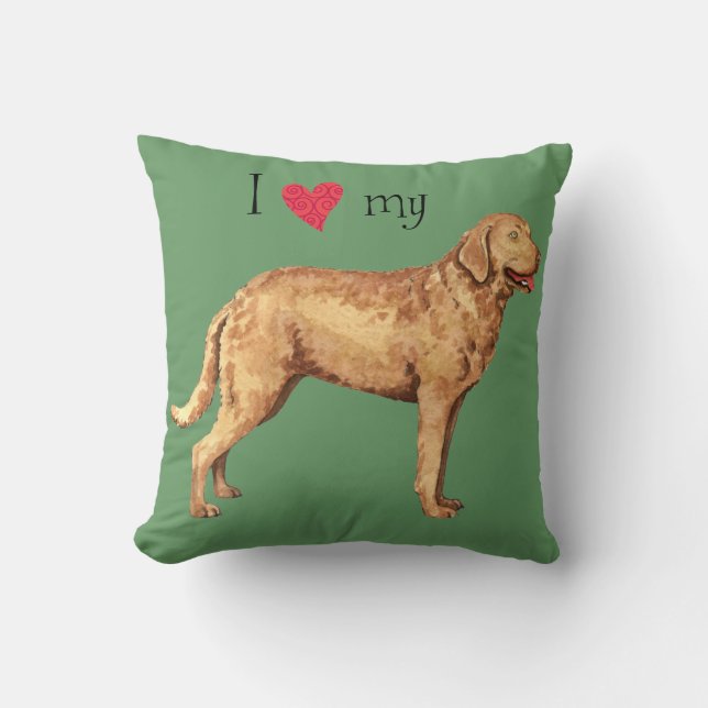 Coussin I Love my Chesapeake Bay Retriever (Recto)