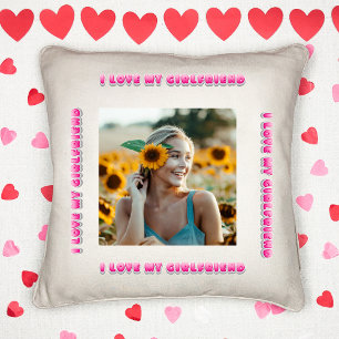 Coussin I Love My Girlfriend Bubble Valentines Day Cadeau