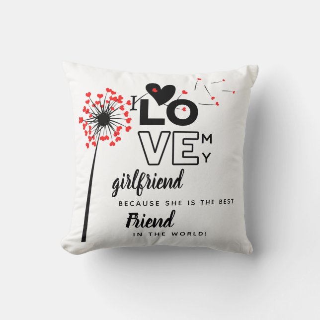 Coussin I Love My Girlfriend Custom Best Friend Cadeau (Recto)