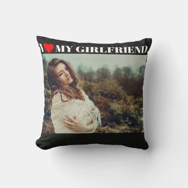 Coussin I Love My Girlfriend Personnalisé  (Recto)