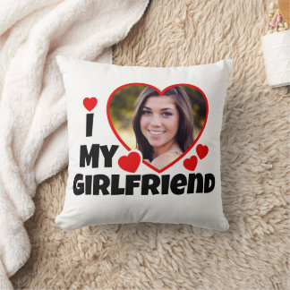 Coussin I Love My Girlfriend Photo personnalisée