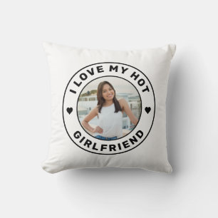 Coussin I Love My Girlfriend Simple Photo personnalisée