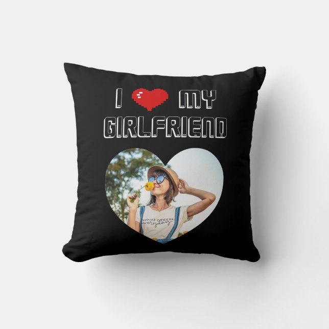 Coussin  I Love My Girlfriend Valentine's Day Cadeau pour  (Recto)