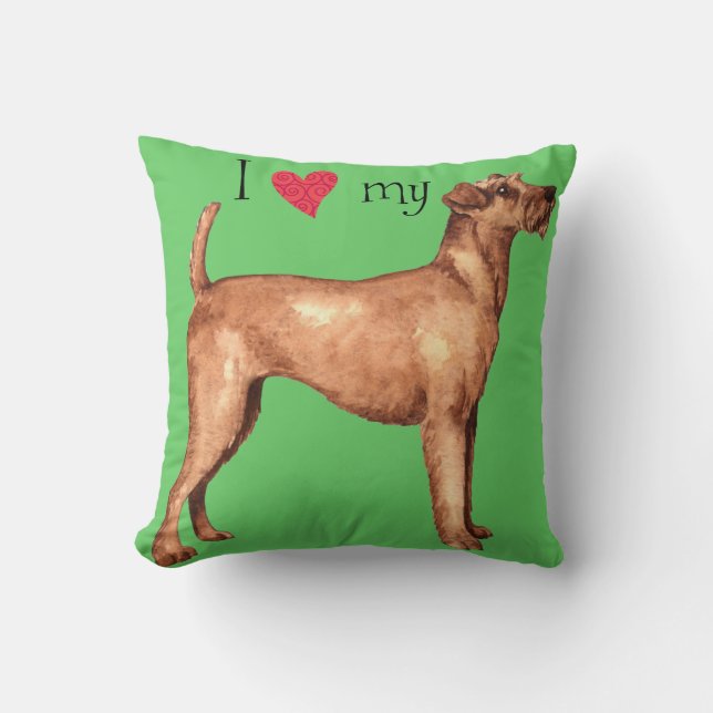 Coussin I Love my Irish Terrier (Recto)