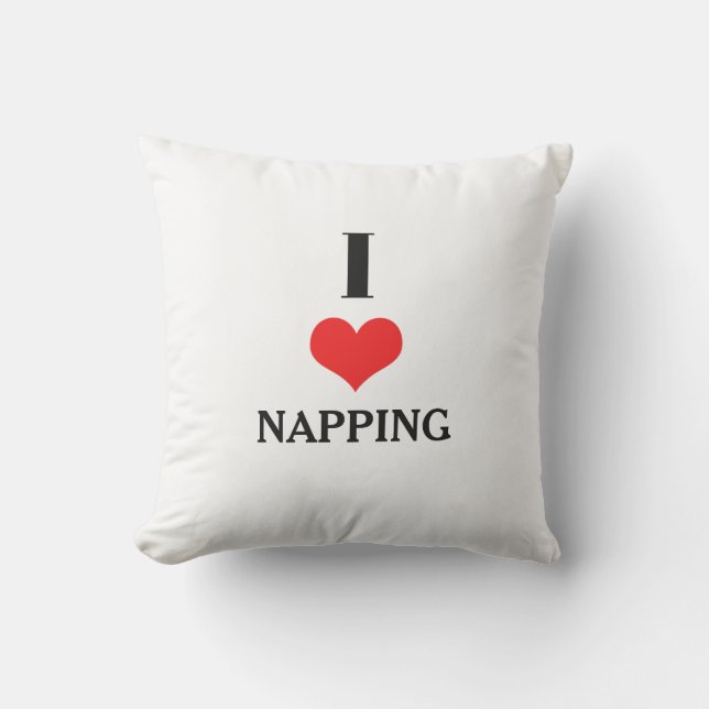 Coussin I Love Napping Red Heart Valentines Day Gift Favor (Recto)