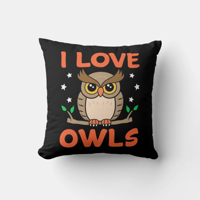 Coussin I Love Owls (Recto)
