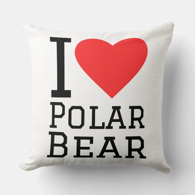 Coussin I love polar bear (Recto)