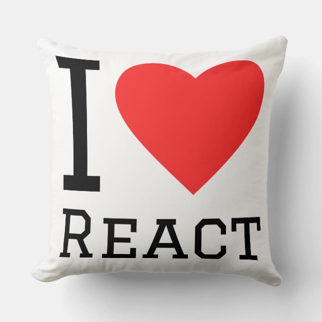 Coussin I love react (Recto)
