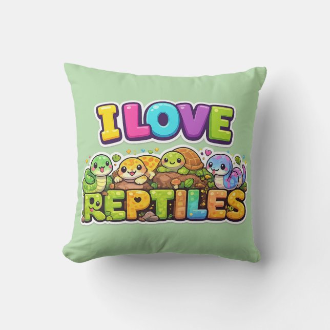 Coussin I Love Reptiles Cushion Pillow (Recto)