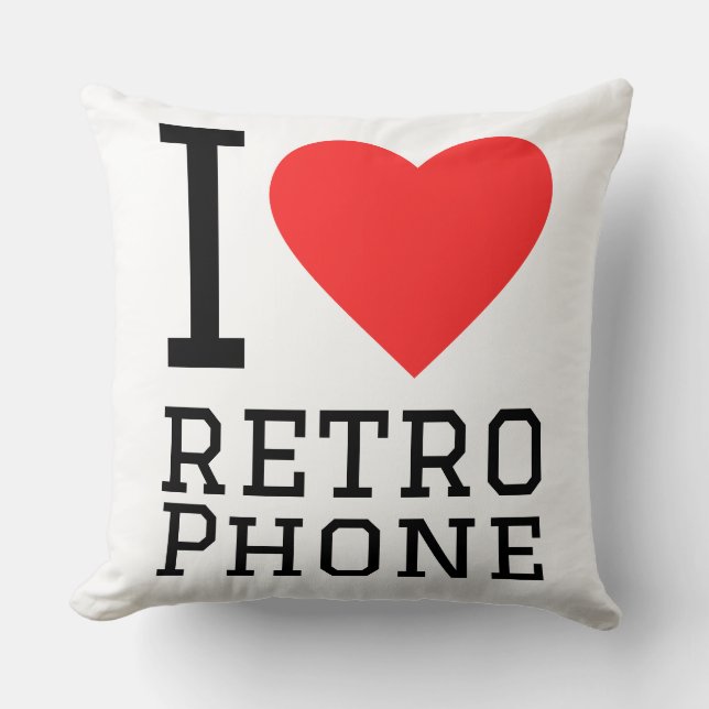 Coussin I love retro phone (Recto)