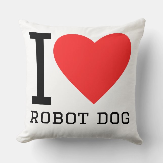 Coussin I love robot dog (Recto)
