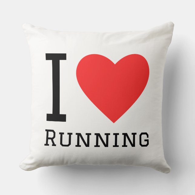 Coussin I love running square sticker (Recto)
