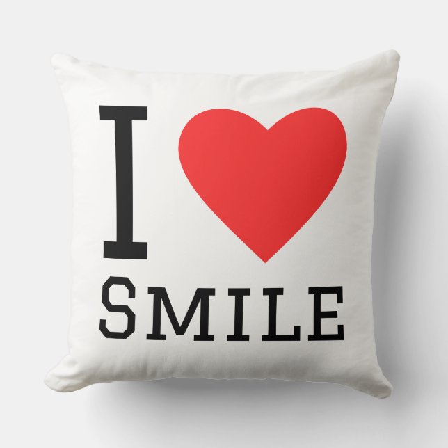 Coussin I love smile square sticker (Recto)