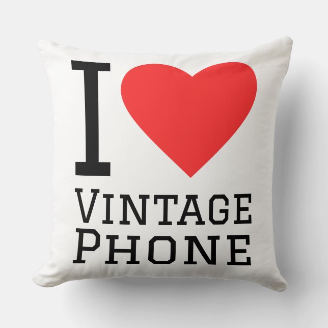 Coussin I love vintage phone  (Recto)