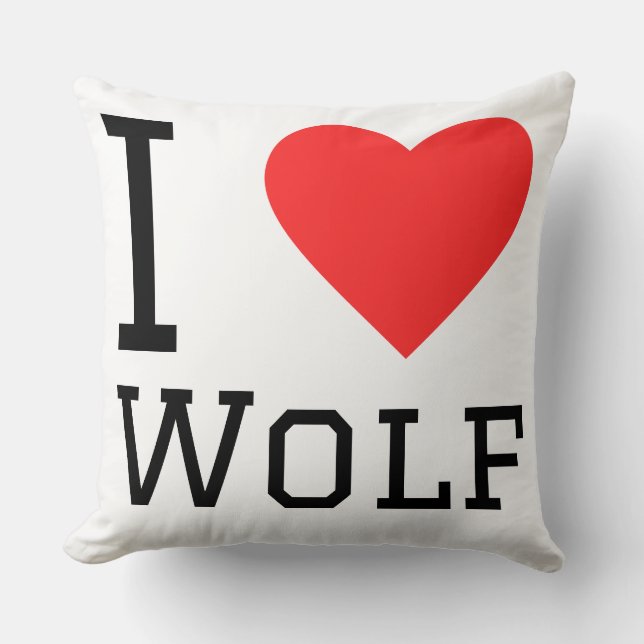 Coussin I love wolf (Recto)